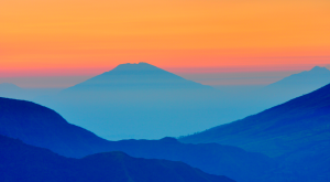 Blue mountain sunset